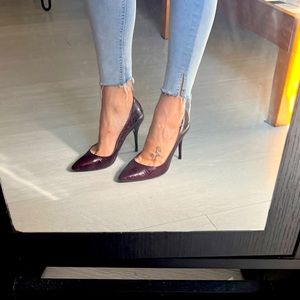 Massimo Dutti heels shoes garnet snake 39 size